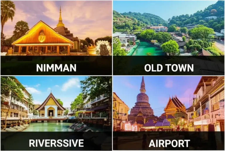 เปรียบเทียบย่านยอดนิยม: นิมมาน ย่านเมืองเก่า ริมแม่น้ำ และสนามบิน — ที่ไหนเหมาะกับคุณ