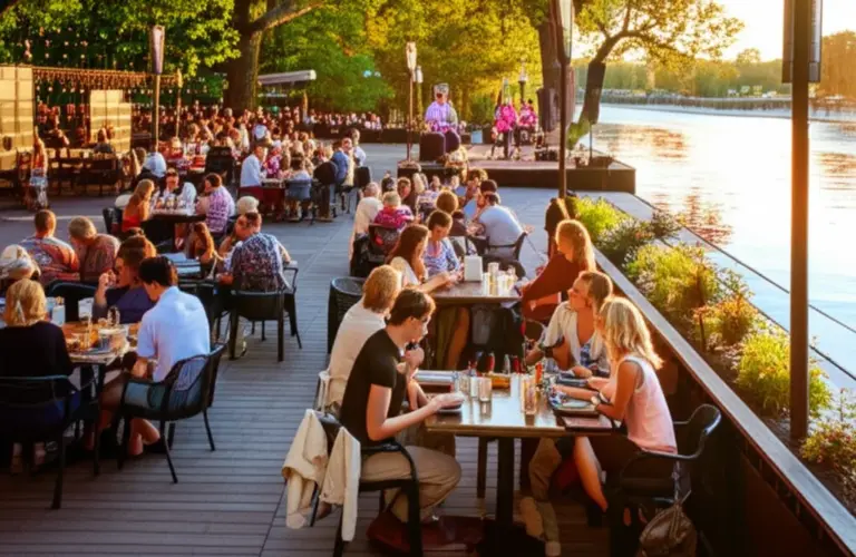 What to Expect: Menus, Music Styles, Dress Codes, Prices, and Peak Sunset Times at Riverside Restaurants