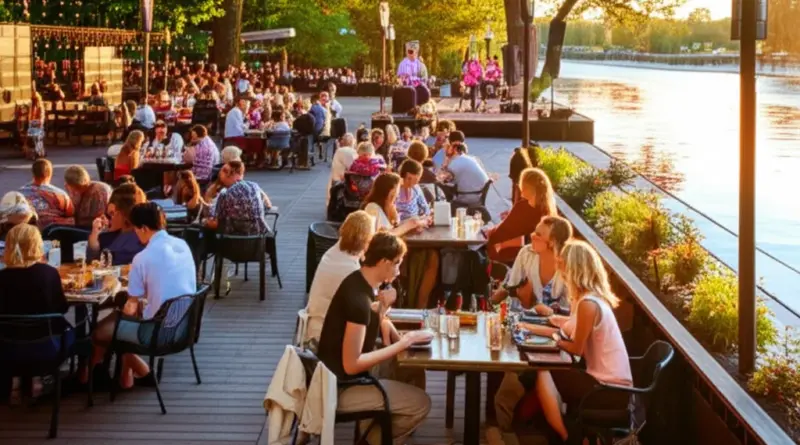 What to Expect: Menus, Music Styles, Dress Codes, Prices, and Peak Sunset Times at Riverside Restaurants
