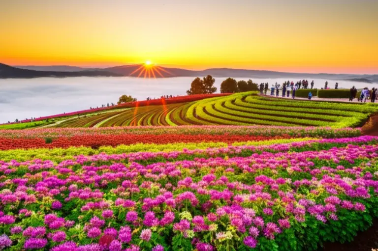 Best Time to See Mon Jam’s Sunrise Flower Fields — Seasons, Bloom Calendars, and Weather Tips