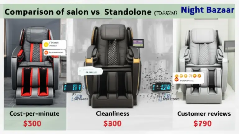 Comparing salon vs. standalone massage chairs near Night Bazaar: cost-per-minute, hygiene, and customer reviews