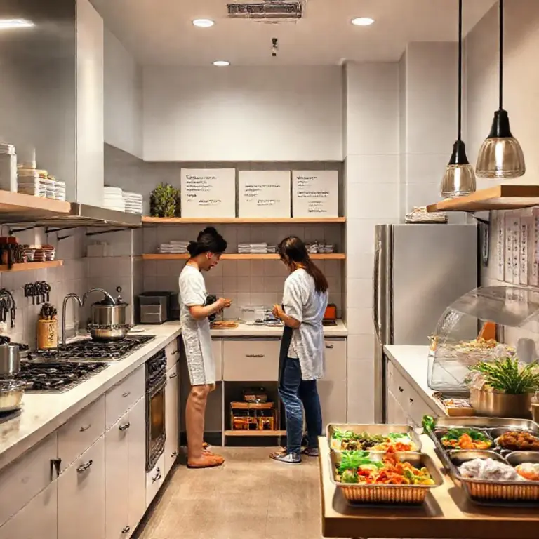 Shared kitchen setups and meal options in Nimman co-living: facilities, hygiene rules, cooking classes, and meal-plan alternatives
