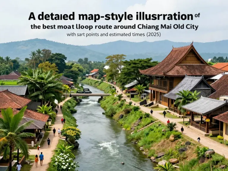Best Moat Loop Route Around Chiang Mai Old City: Map, Start Points, and Estimated Time for 2025